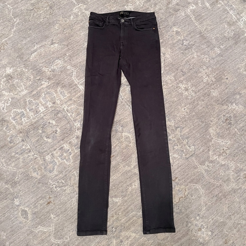 Zara Mid-Rise Skinny Jean Leggings Z1975 sz 34/02/24 Charcoal Grey EUC